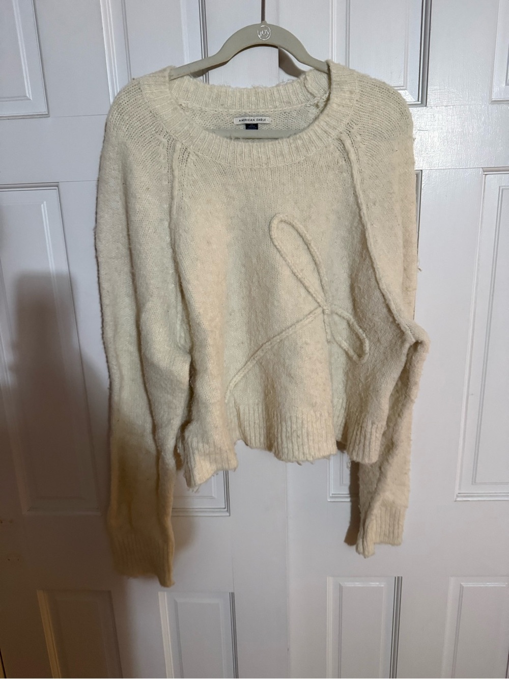 American Eagle Outfitters Cream Cozy Crewneck Sweater